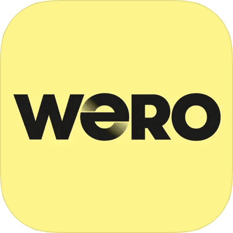 Logo WERO avec son fond jaune et "WERO" écrit en noir.